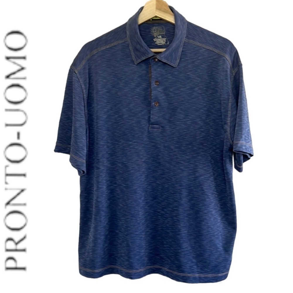 Blue By Pronto Uomo Polo Shirt Navy Casual Golf Rugby Size L